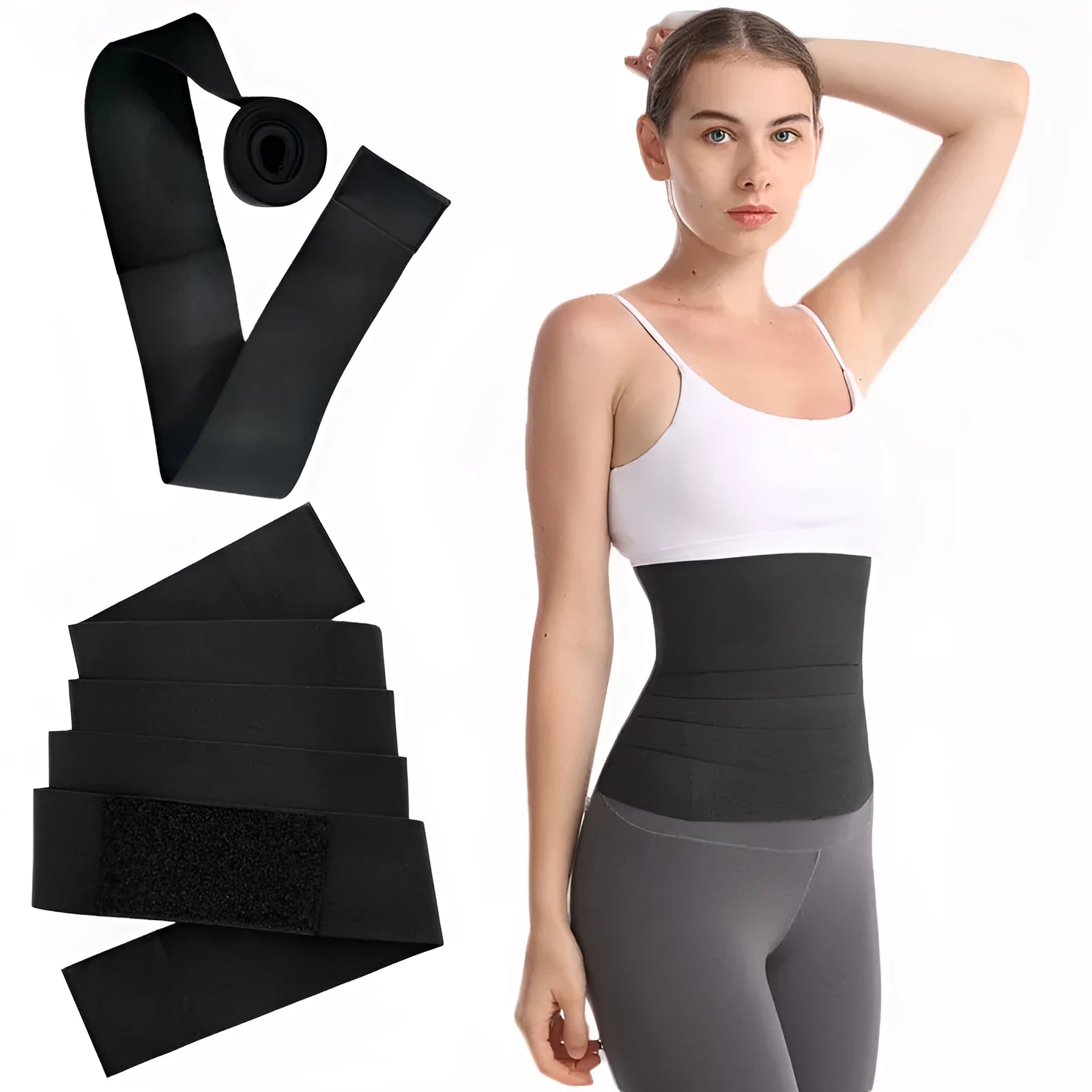 Polyester waist trainer exercise restraint belt in 10cm width showing length options from 1 to 8 metres
