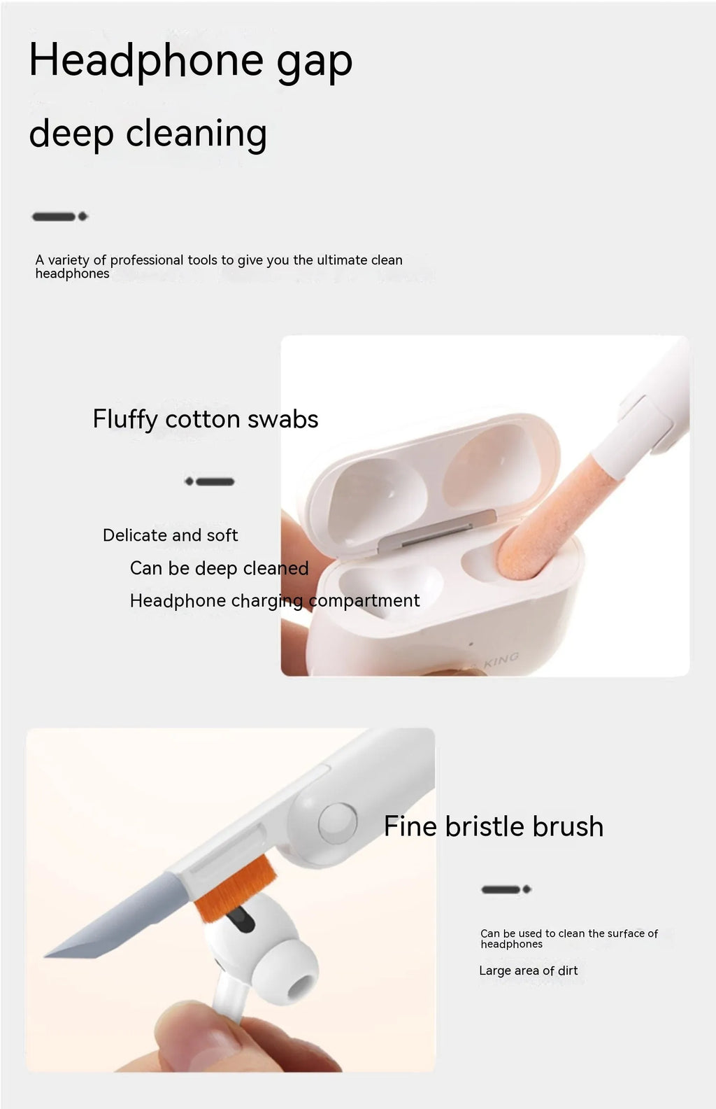 Multi functional cleaning set with ABS, sponge, fiber flannel, silicone, and 304 stainless steel, 93mm size