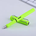Plastic ink sac pen with steel nib in red, yellow, green, blue, and black colour options