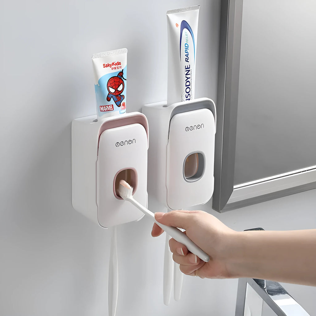 Automatic toothpaste dispenser with touch sensor on wall-mounted ABS plastic housing