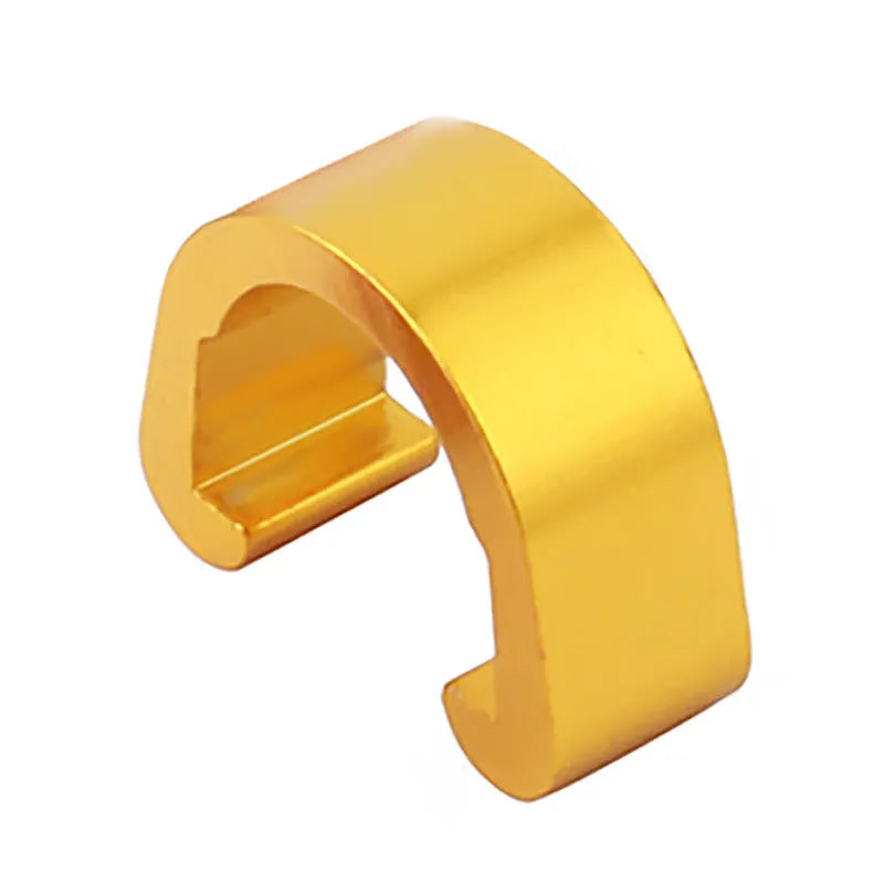 Ten aluminium alloy C-shaped buckles in assorted colours on a white background.
