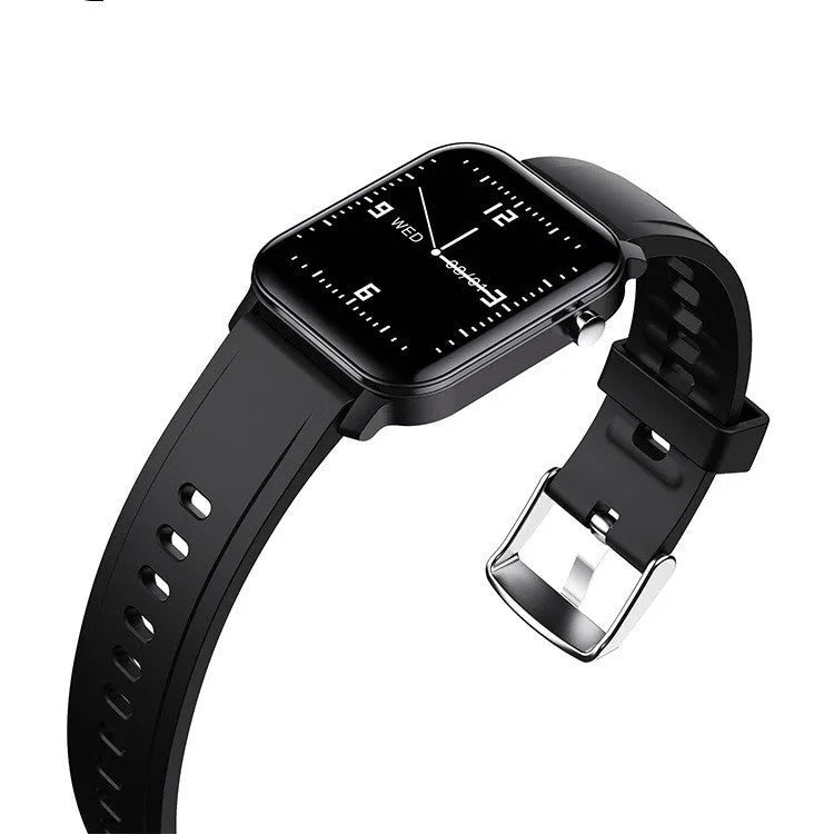M2 smart bracelet watch with colour screen and black silicone wristband on a wrist