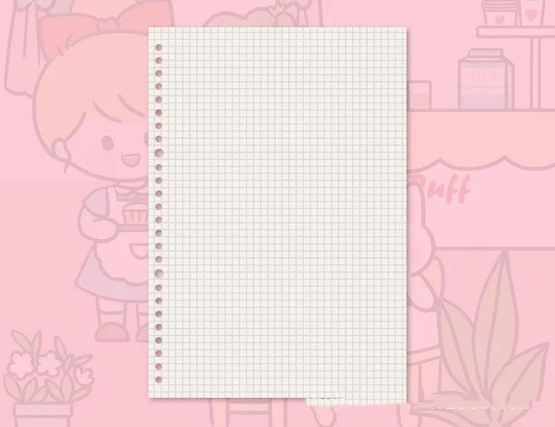 B5 and A5 loose leaf notebook refill paper with grid, Cornell, and lined ruling options