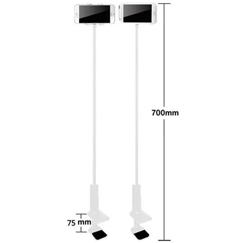 Black flexible magnalium mount holder with suction base holding a mobile phone at an angle.