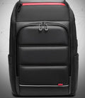Black waterproof PVC backpack with USB charge port and compartments for 15.6 inch laptop