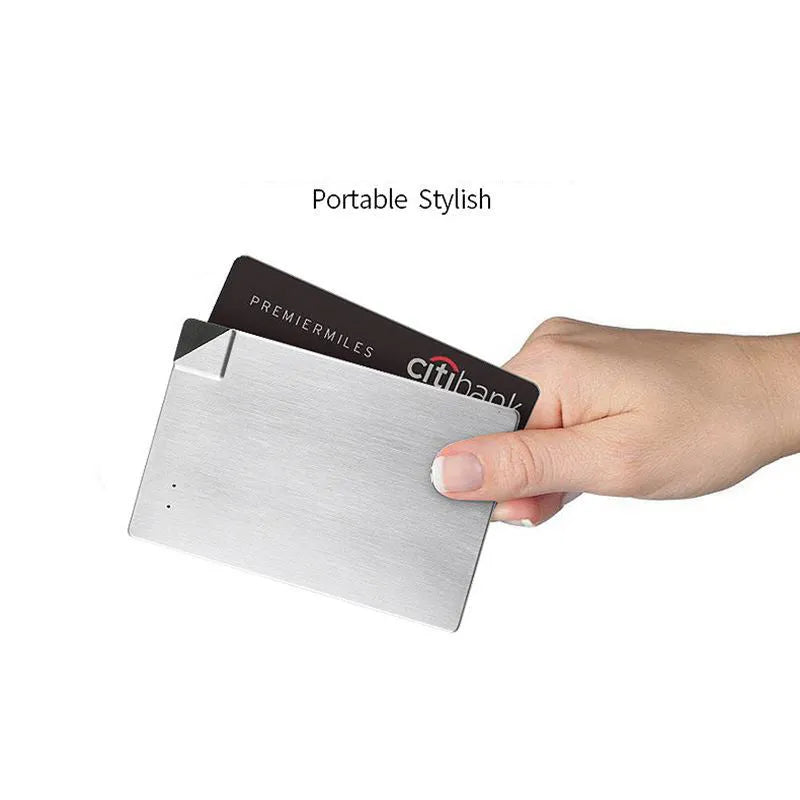 Silver graphene battery power bank with 4000mAh capacity and slim aluminium design