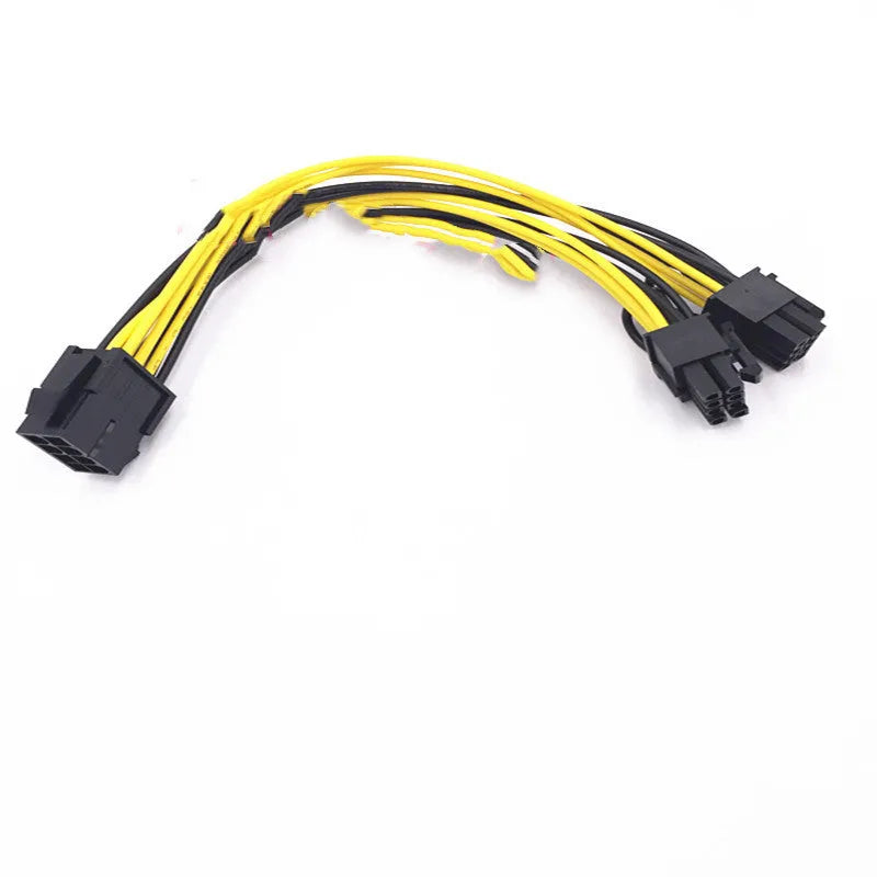 8PIN female to dual 8PIN male graphics card power extension cable with 21cm black cable