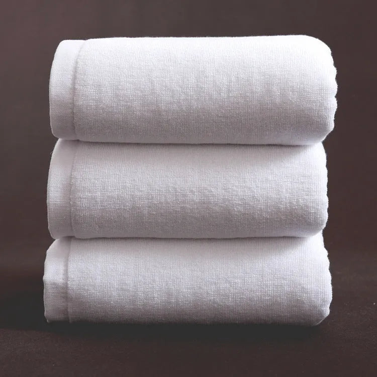 White cotton bath towel thickened absorbent 21 strand yarn plain weave 70x140cm