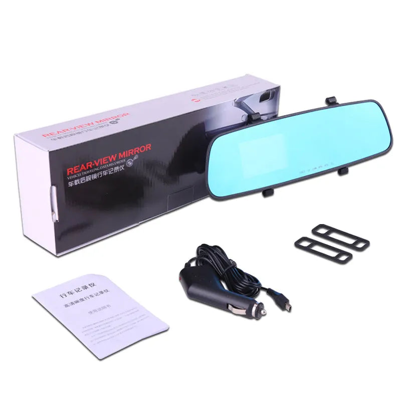1080P HD rearview mirror driving recorder with 2.4 inch display and 100 degree lens angle