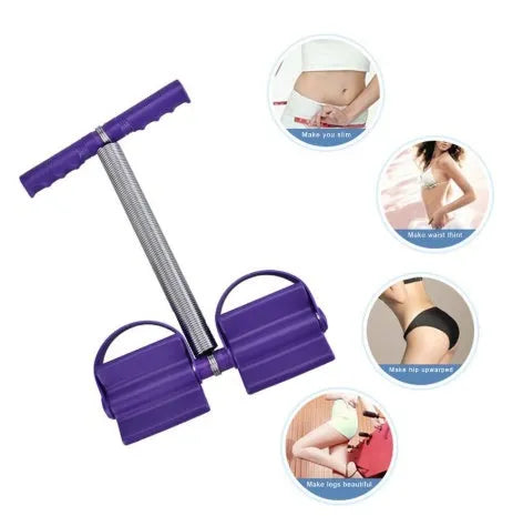 Purple spring pedal puller resistance training tool, 52 x 38 x 30 cm, with spring steel and plastic construction
