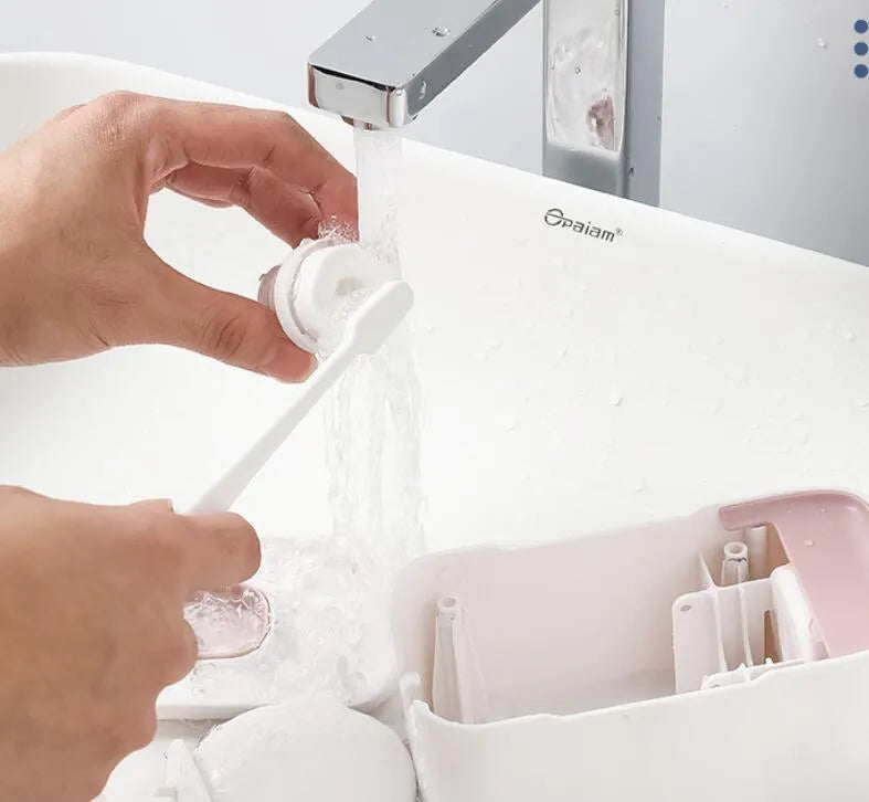 Automatic toothpaste dispenser with touch sensor on wall-mounted ABS plastic housing