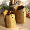 Hand woven seagrass basket in natural brown, multipurpose storage for fruits and vegetables, two sizes available
