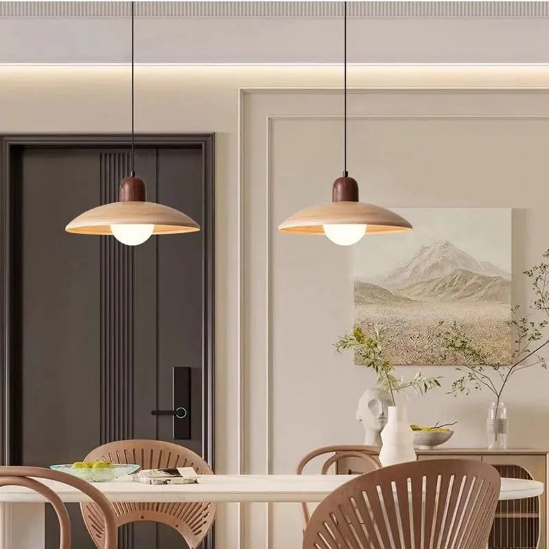 Japanese retro wood colour chandelier 30cm for restaurant bar bedroom