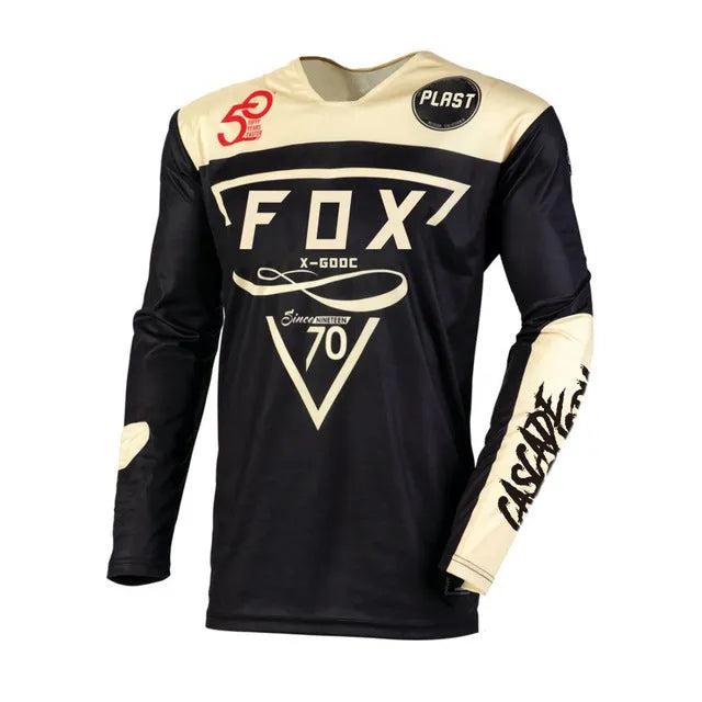 Men's long sleeve cycling jersey in chemical fibre blend, sizes XS to 5XL, twelve colour options