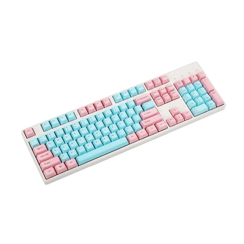 Pink PBT keycap set for mechanical keyboards showing 1.5mm thickness and opaque finish