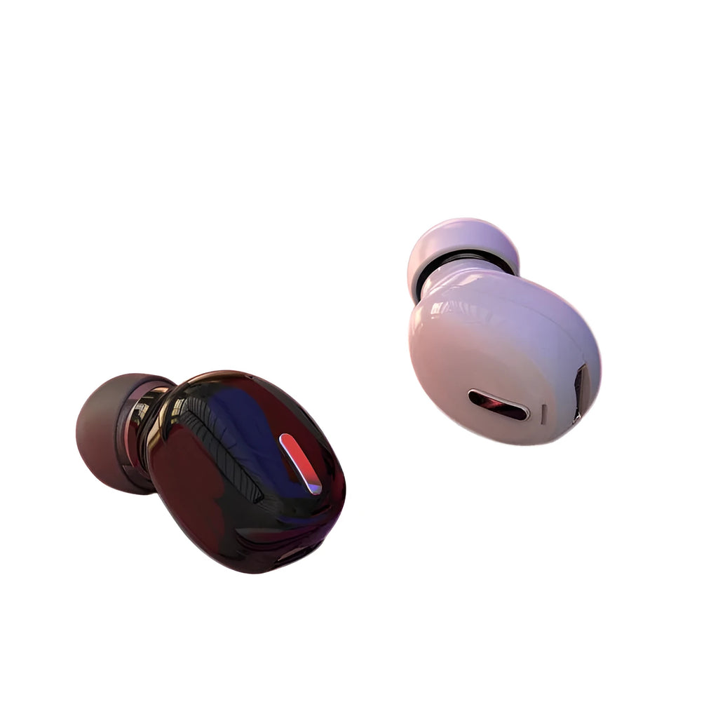 X9 mini single ear Bluetooth headset in black bare metal finish, shown as an earplug-type wireless earpiece.