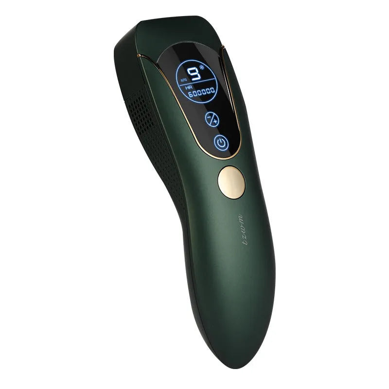 Freezing point hair removal device in sundial design available in green, pink and white colour options