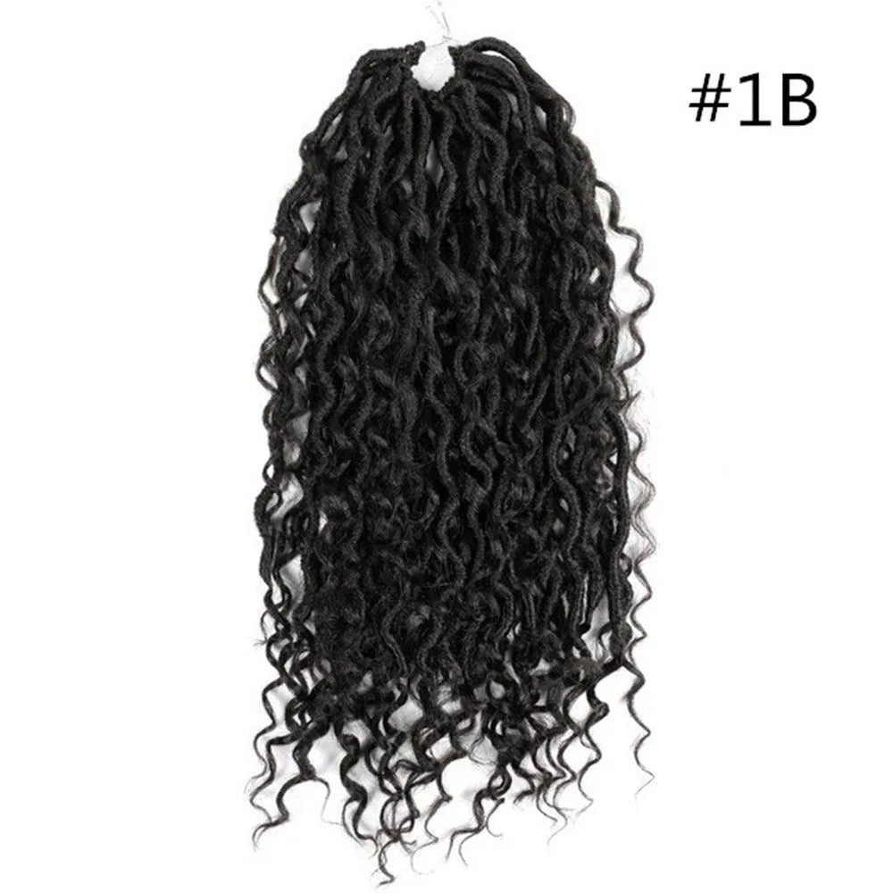 Crochet hair in dirty braid style, chemical fibre high temperature wire, 14in and 18in, colours 1B, 1B/27, 1B/30, 1B/Bug.