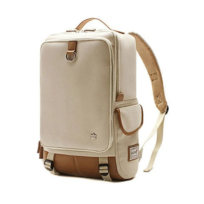 Modern men's large Oxford cloth backpack in Army Green colour showing front view