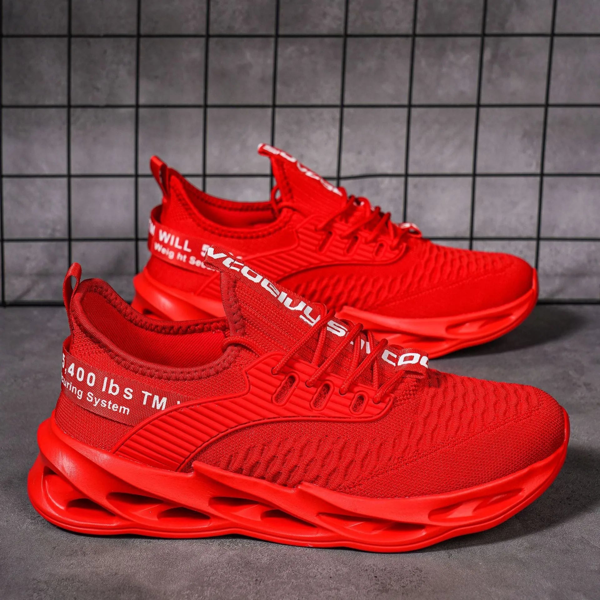 Women's FlyKnit casual shoes in a solid colour with mesh upper and round toe.
