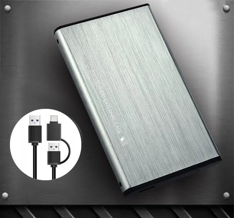 2.5 inch SATA to USB 3.0 external hard drive enclosure with aluminium alloy body in fine print black