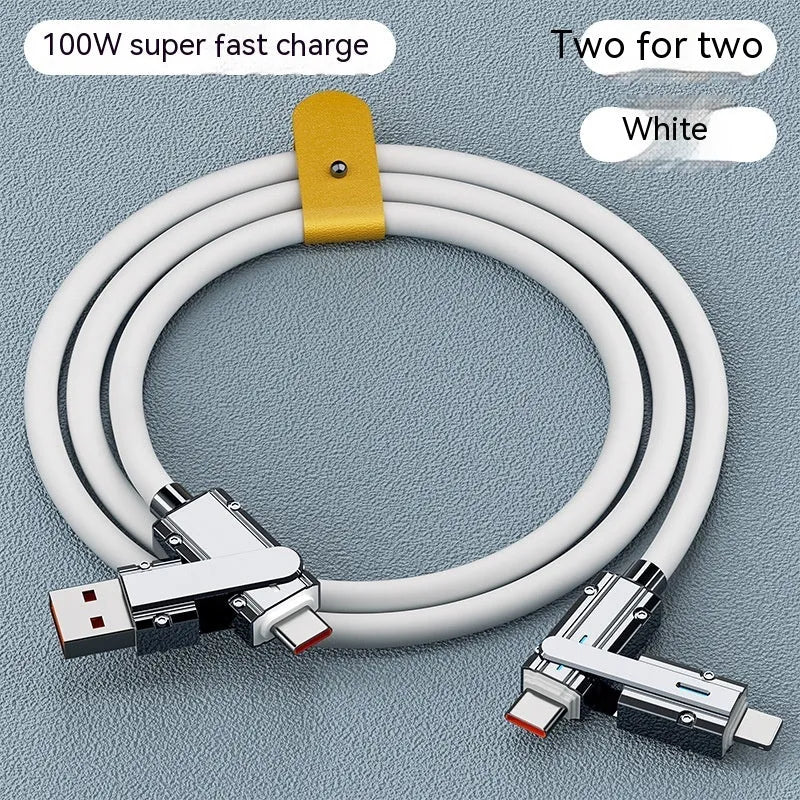 Fast charge mobile phone cable with zinc alloy connectors in multiple colour options
