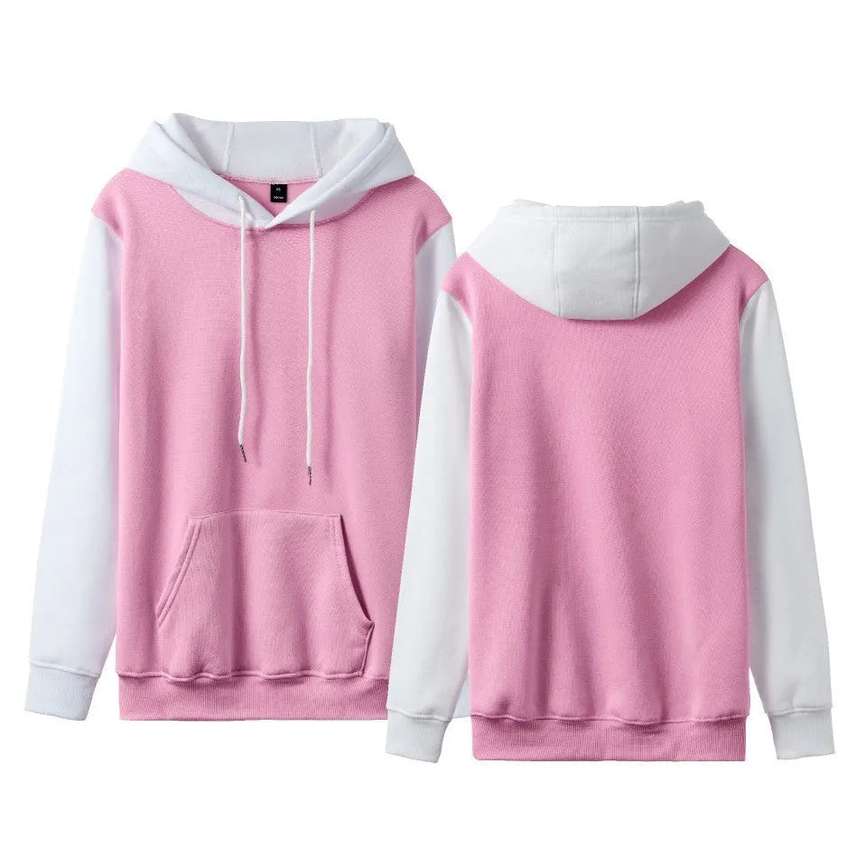 Women's loose-fitting fleece-lined hoodie with contrast stitching in a two-tone colour.