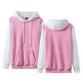 Women's loose-fitting fleece-lined hoodie with contrast stitching in a two-tone colour.