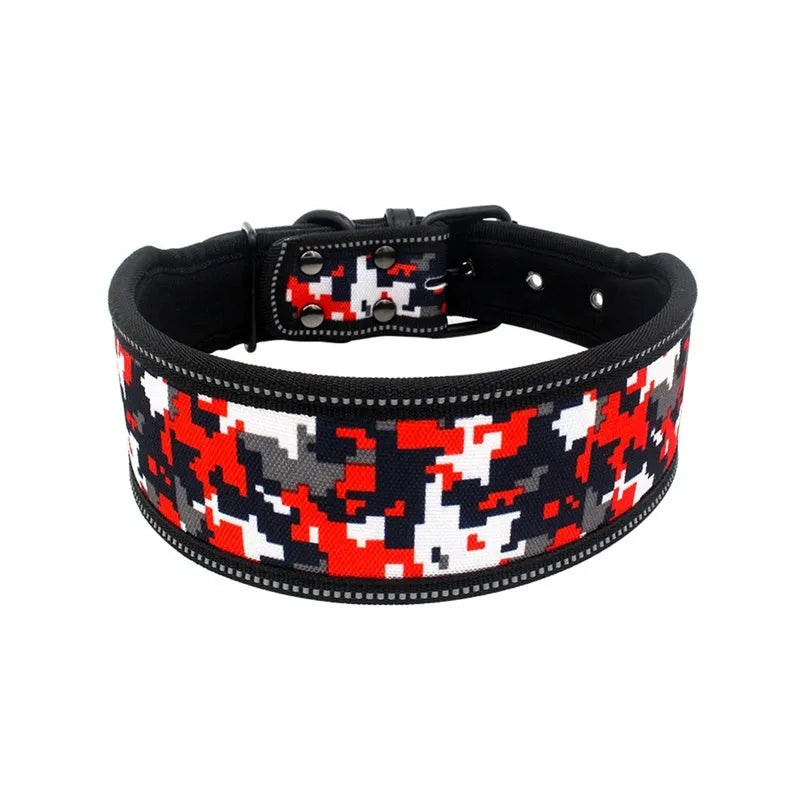 Diving material cloth pet collar in blue camouflage option with adjustable fit