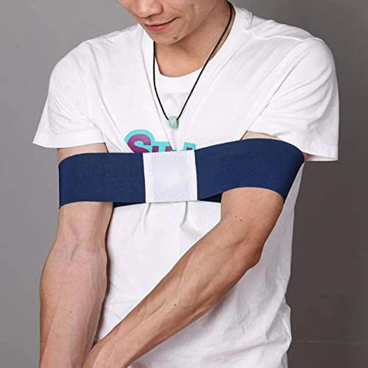 Black golf hand movement correction belt, elastic band, 80x350mm, portable training aid for golf swing practice.