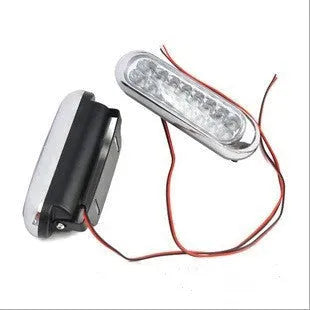 Car anti fog LED daytime running light set with two white 16-LED lamp boards, DC12V 6W, 15cm x 3.5cm x 3.5cm, iron brackets and screws