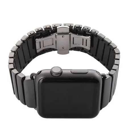 Ceramic chain strap for Apple Watch 38mm and 42mm in black or white
