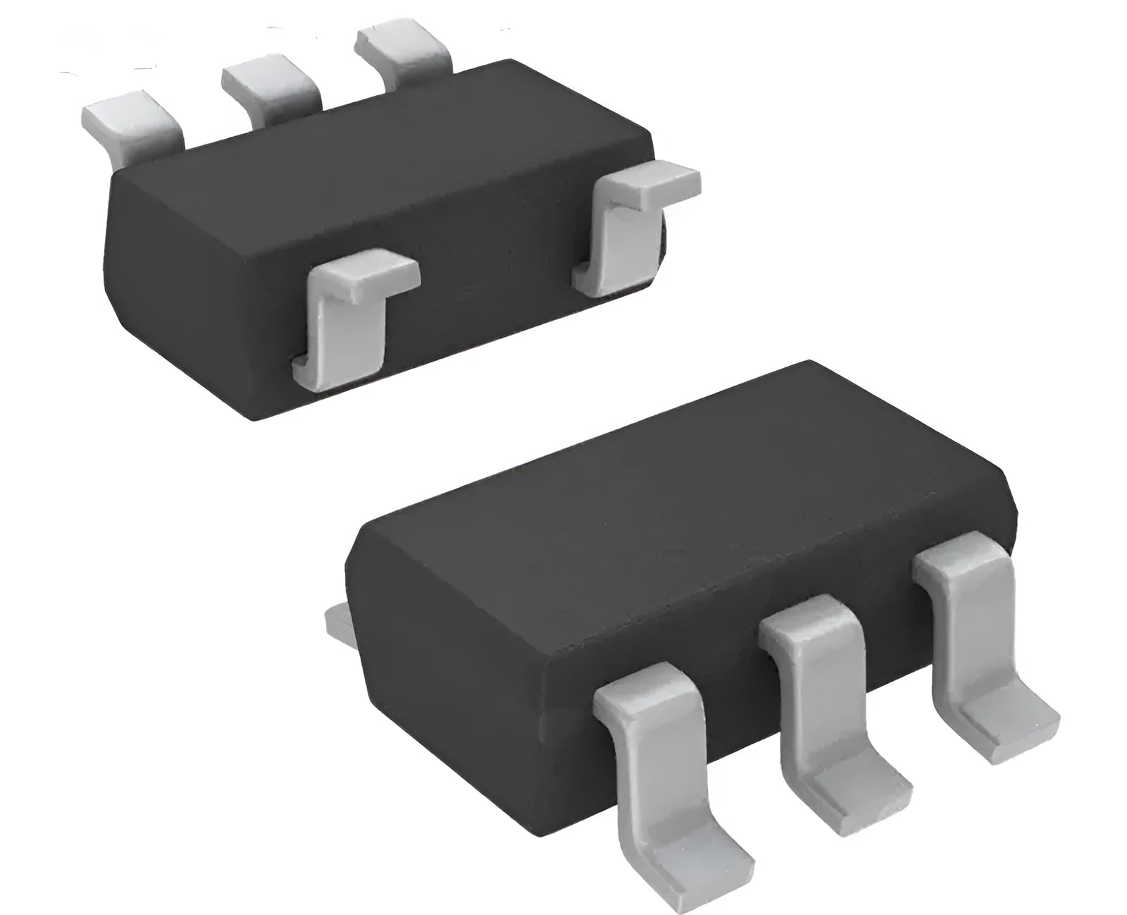 Microchip memory chip 24 LC02BT I/OT on white background for network communication instruments