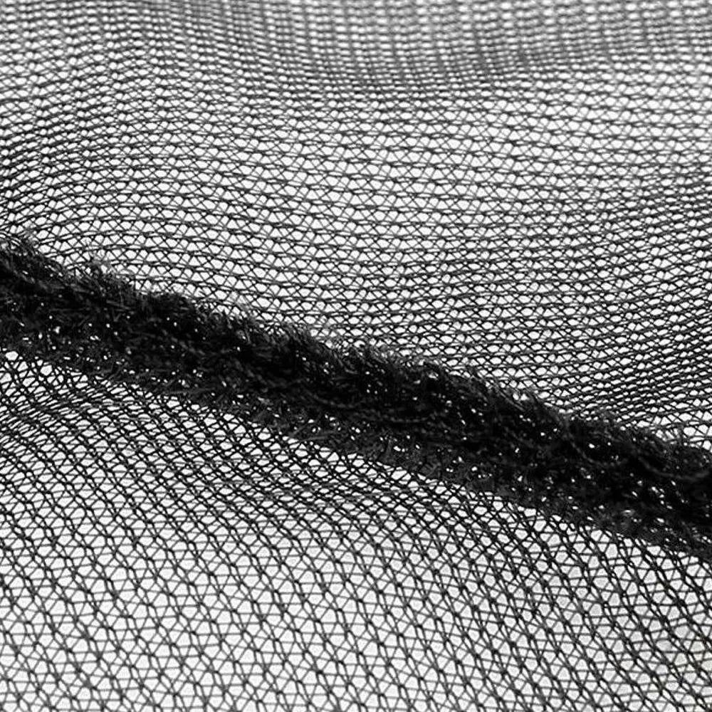 Set of 4 black mesh car window sunshade covers 50x40cm on car window showing breathable fabric UV protection