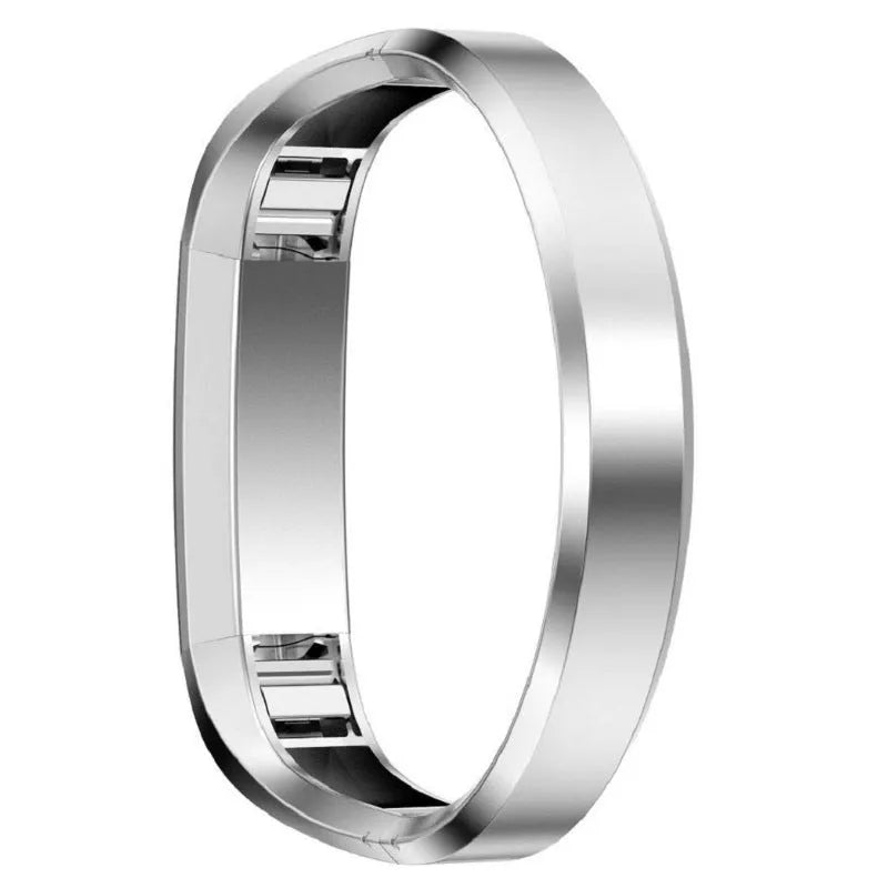 Stainless steel replacement bracelet strap for Fitbit Alta smart watch with deployment buckle clasp.