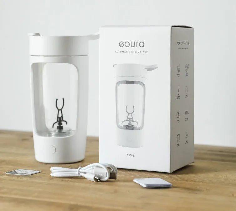 Portable juice blender with 650ml mixing cup in black, blue, pink, or white colours
