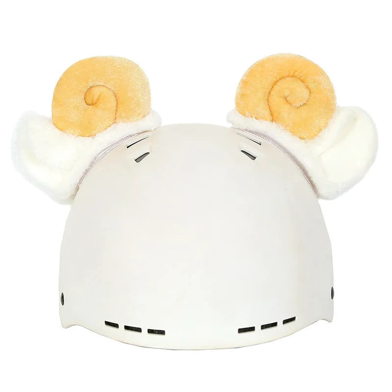 Soft plush cartoon character cover stretched over a pair of black on-ear headphones.