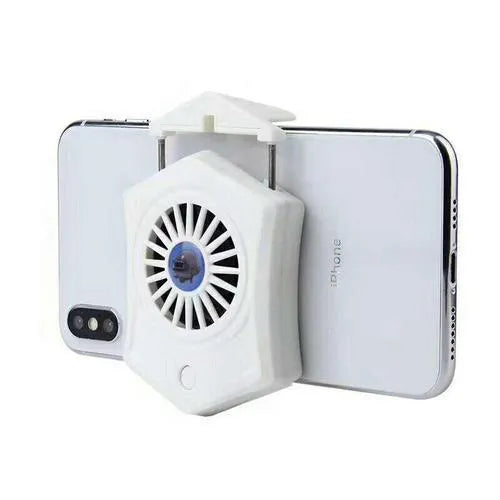 Black and white USB mobile phone radiator cooling fan for gaming accessories.