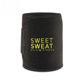 Yellow abdomen belt with adjustable fastening on black background, polyester material, 20cm width