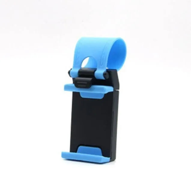 Black universal car steering wheel phone holder clip mount for smartphones
