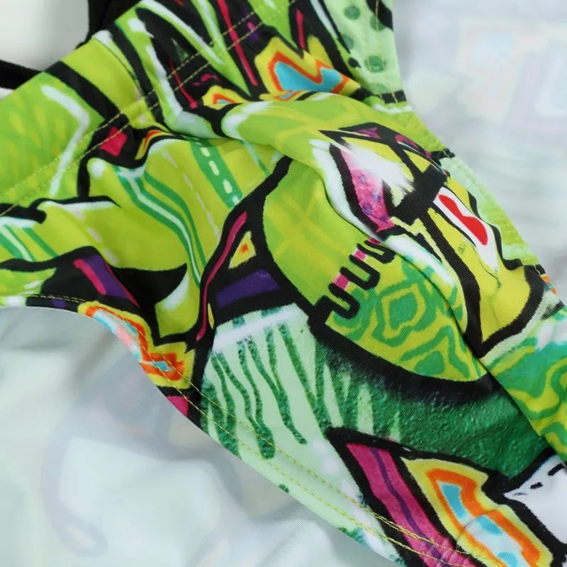 Men's printed swim shorts in polyester fabric for swimming