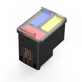 Portable mobile inkjet printer with tri-colour ink cartridge and USB interface, shown for printing drawings in Black or White