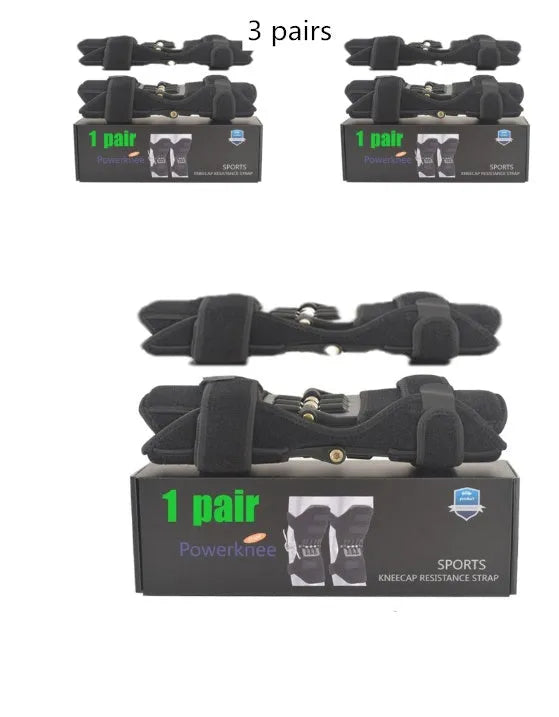 Adjustable knee brace with patella booster spring system for mountaineering and sports support