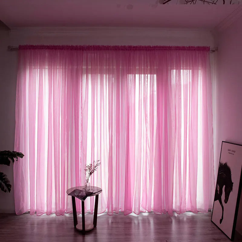 Cotton gauze curtain for balcony with 2.7m drop in solid colour option