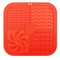 Bottom suction cup non-slip silicone pet slow food mat in gray, with suction cups visible underneath