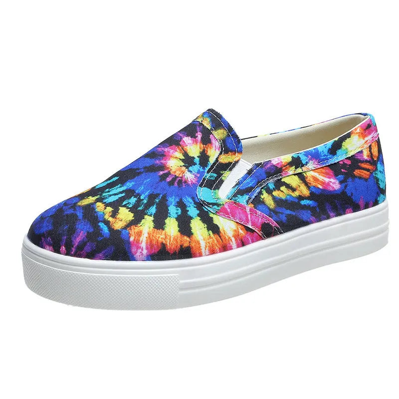Women's casual canvas shoes in multiple colours with flat rubber soles