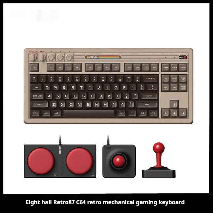 Retro 87-key mechanical gaming keyboard with Bluetooth wireless connection