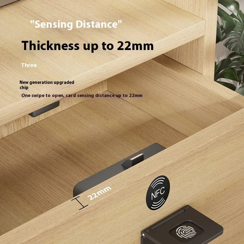 F079 punch-free electronic drawer lock with key for cabinets and wardrobes