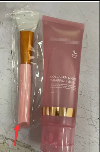 Collagen night mask with brush applicator in 75ml bottle for evening skincare