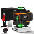 Rotating laser level with orange level meter displaying 16 alignment lines